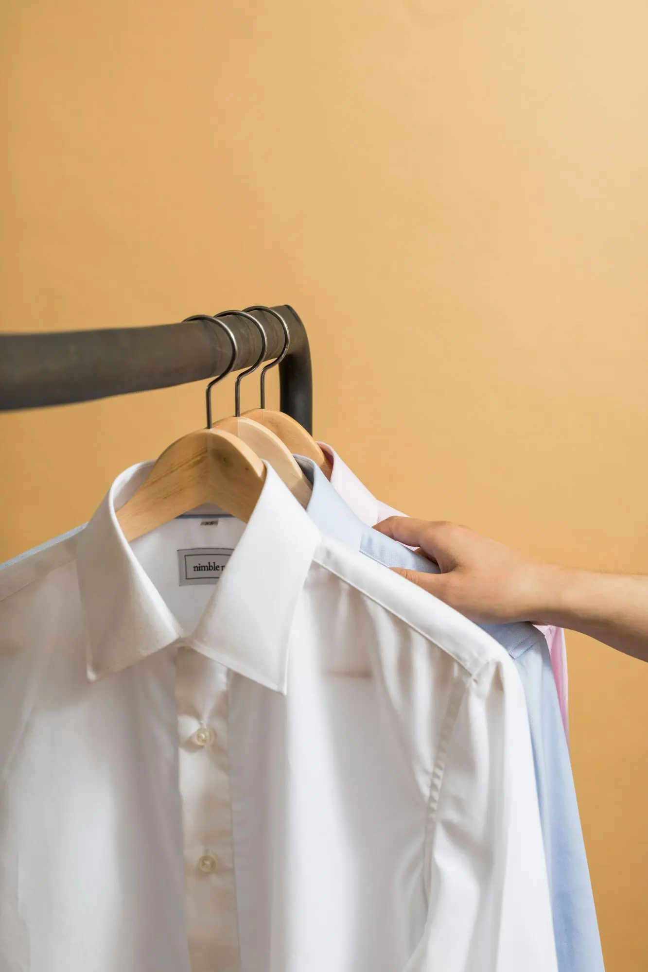 Dress shirts in-store at Enoch Tailor Shop Arlington Heights